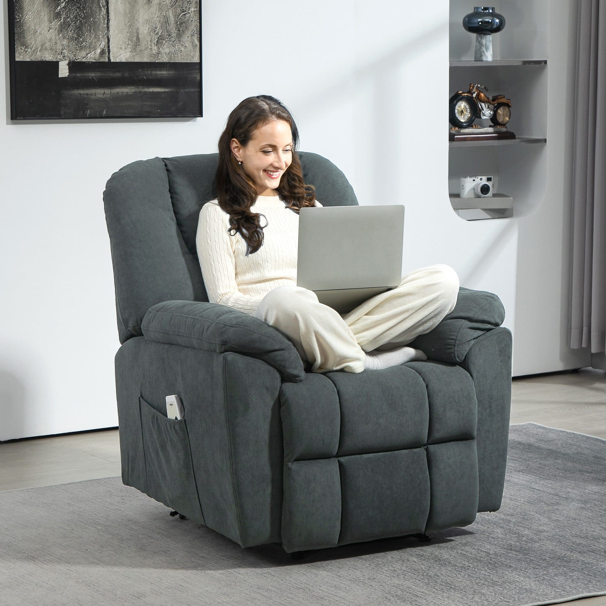 HOMCOM Relaxsessel Fernsehsessel mit Liegefunktion Wärmefunktion Massagesessel - Bild 2