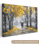 OneMillionCanvasses® Leinwandbild Natur Gelb Park Schwarz Weiß Fotodruck Bild 2