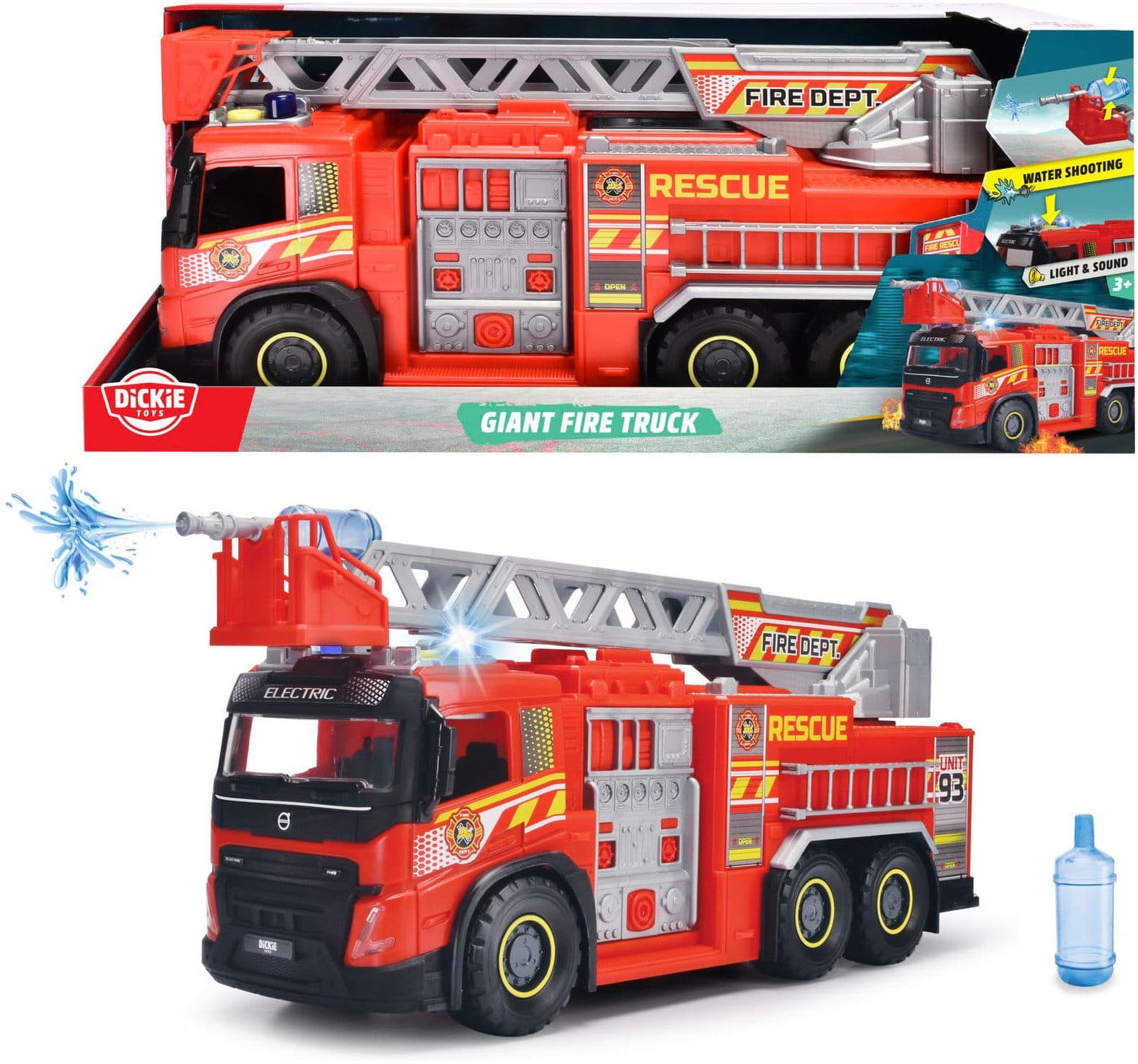 Dickie Toys Giant Fire Truck Rot mit Licht, Sound und Spritzfunktion - Bild 2