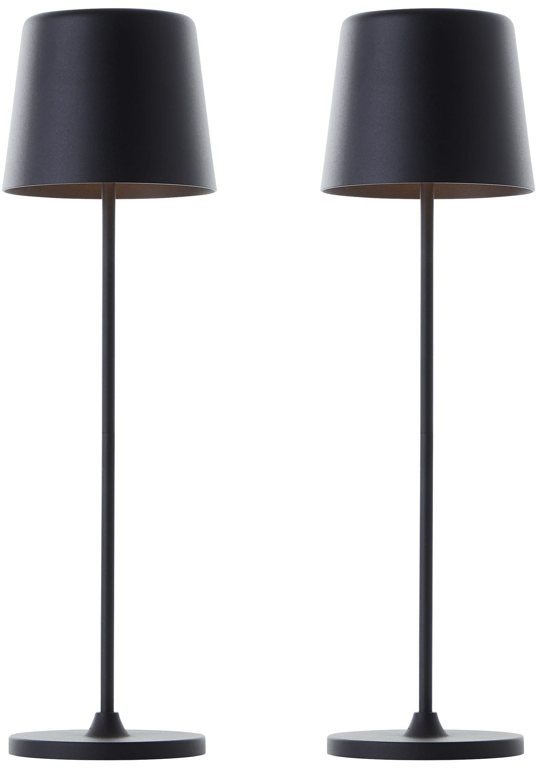Brilliant LED Tischleuchte Kaami 2er-Set Schwarz Dimmbar Akku - Bild 2