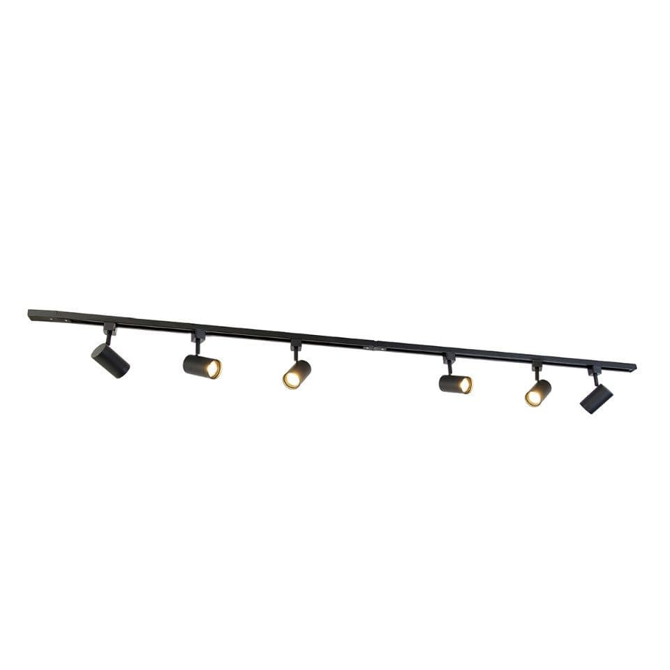 Qazqa Schienensystem Iconic Jeana 6-flammig Schwarz GU10 - Bild 2