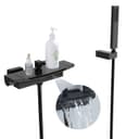 HOMELIVE Duscharmatur Wasserfall Wasserhahn Schwarz Matt Messing Bild 2