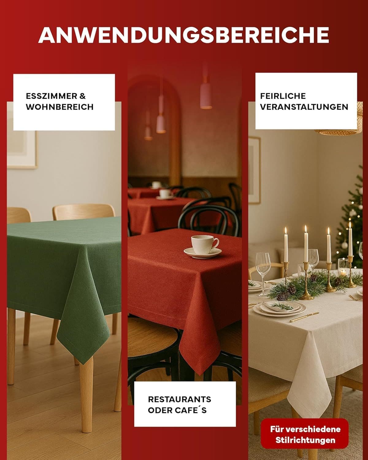 Texpot Tischdecke Lotuseffekt Leinenoptik Bügelfrei Fleckschutz - Bild 2