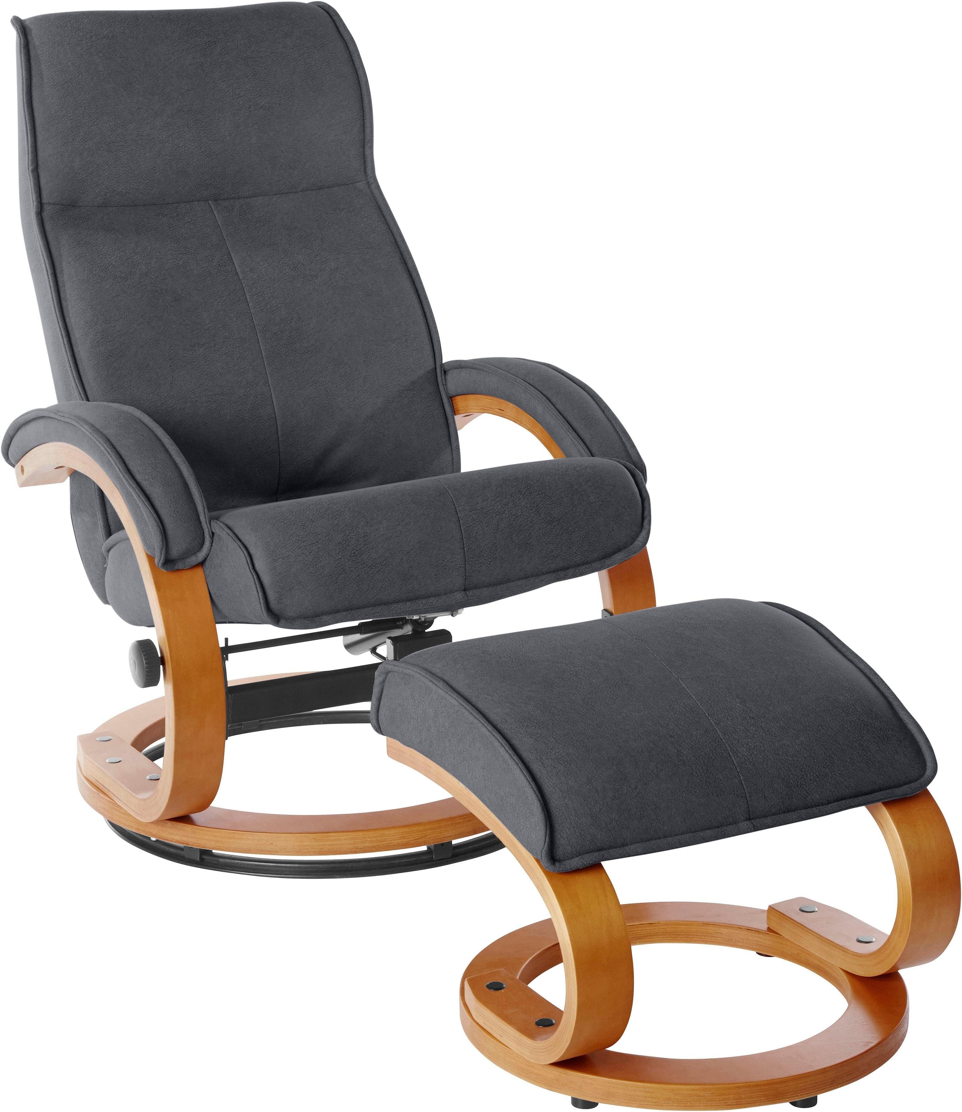 HOME AFFAIRE Relaxsessel Lille mit Hocker Dunkelgrau Microfaser - Bild 2