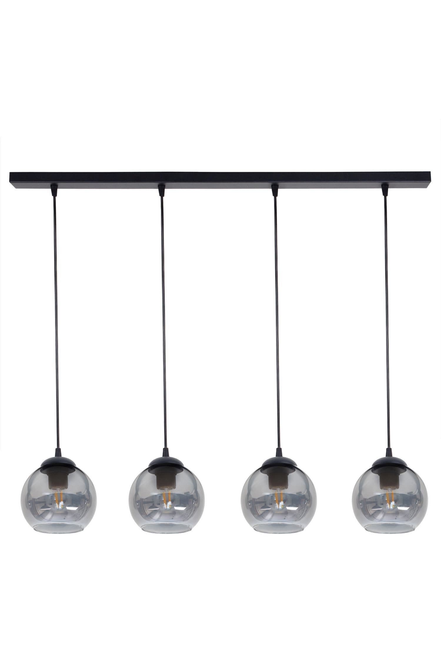 Licht-Erlebnisse Pendelleuchte STAMGUI Schwarz/Rauchgrau 4-flammig Modern - Bild 2