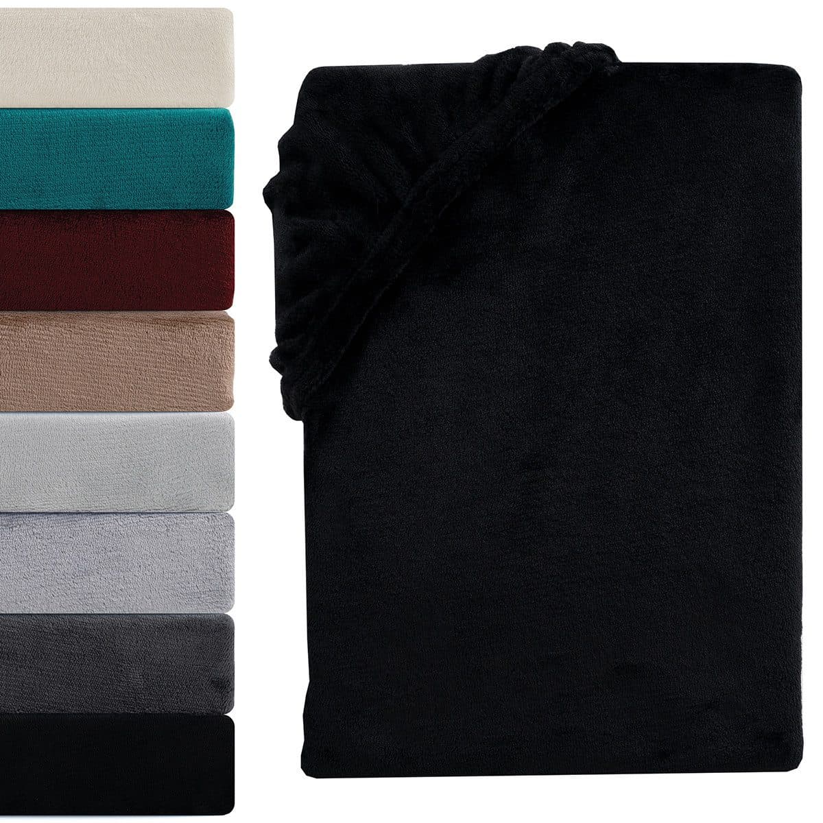 Visaggio Spannbettlaken Cashmere Touch Winter Super Soft Bettlaken, Nicki, Gummizug, Flauschig, Teddyplüsch, Einfarbig - Bild 2