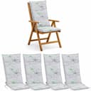 BURI Hochlehnerauflage Gartenstuhlauflagen Blumenmuster UV-lichtecht 4er Set Bild 2