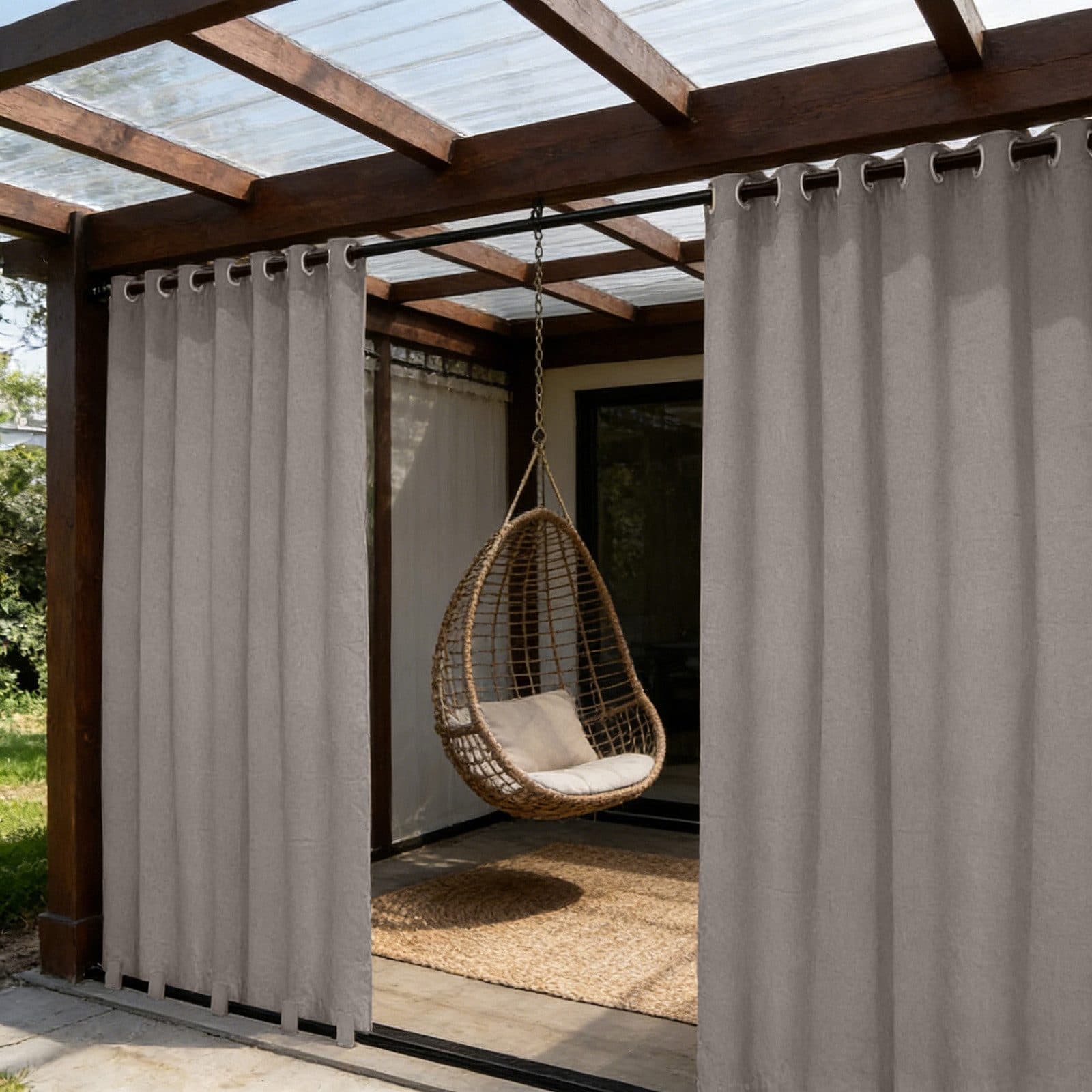 Sunicol Outdoorvorhang Wetterfest 100% Sichtschutz mit Ösen - Bild 2