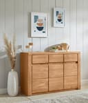 OTTO HOME Sideboard Burano Eiche teilmassiv mit 3 Türen und 3 Schubladen Bild 2