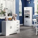 HOMCOM Sideboard Aufbewahrungsschrank Weiß mit 4 Schubladen Bild 2