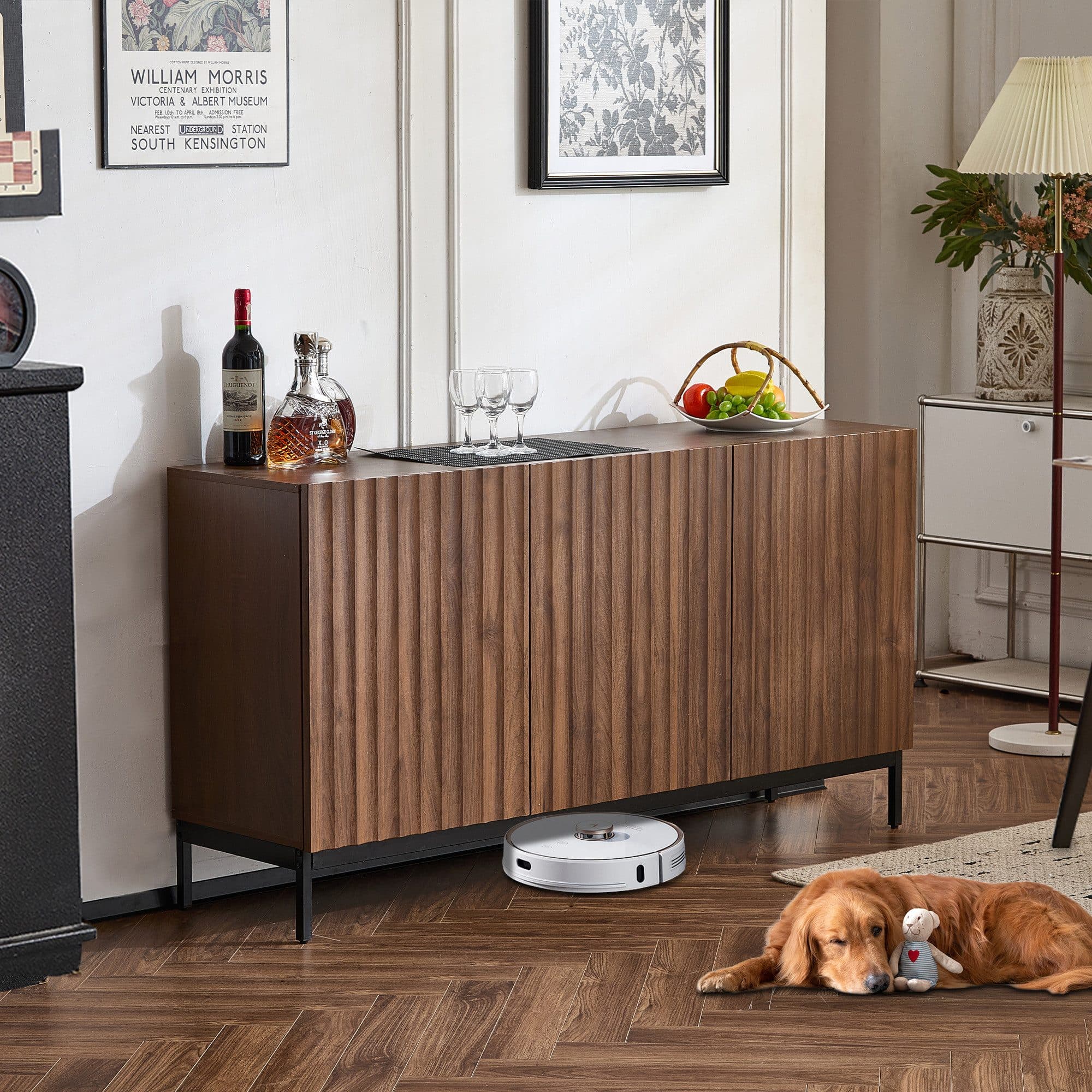 Flieks Sideboard 3 Türen Eichefarbe mit verstellbaren Böden - Bild 2