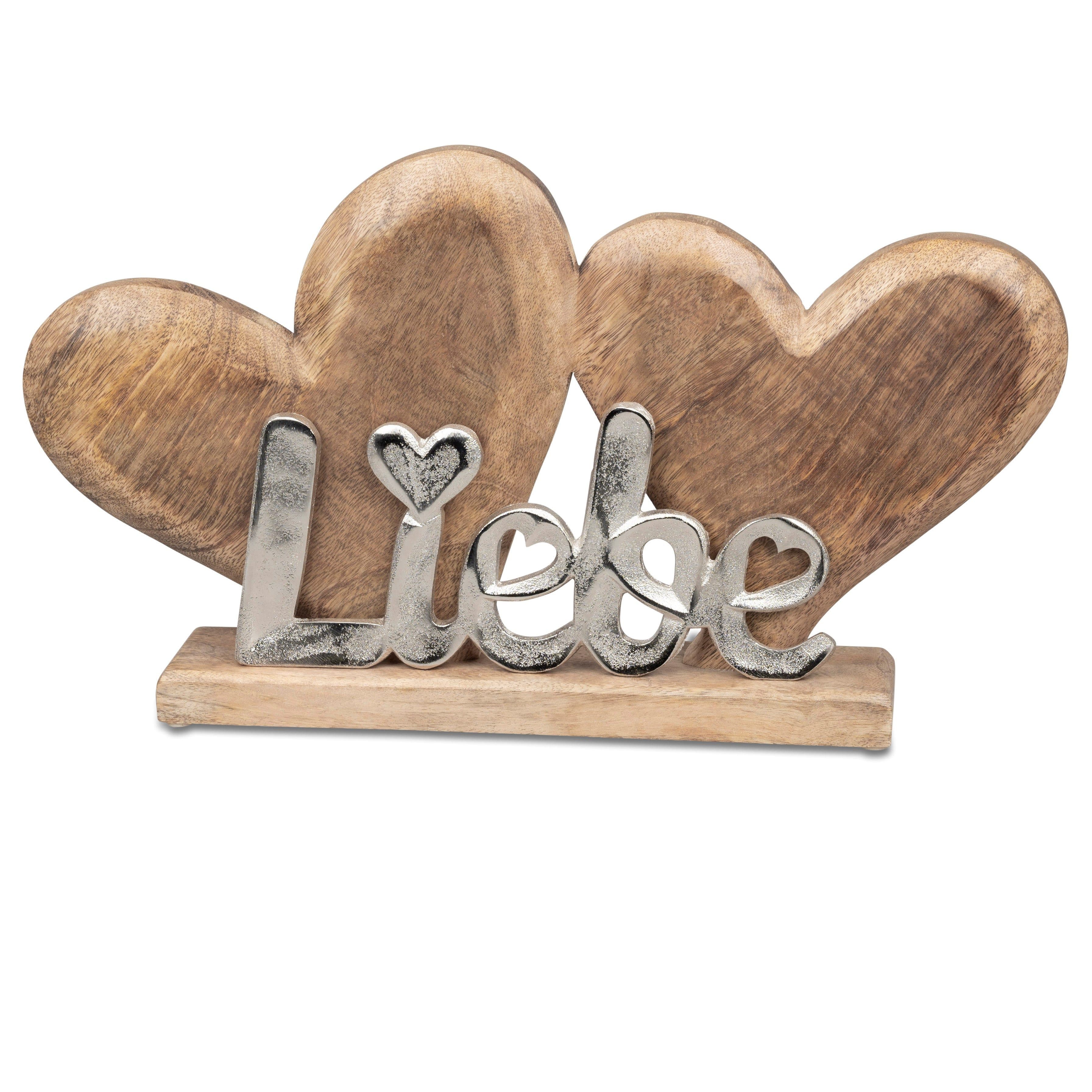 formano Skulptur Alu Mangoholz Liebe Silber