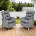 HOMECALL Rattan Gartensessel mit verstellbarer Rückenlehne und Kissen Bild 2