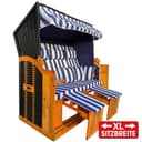 BRAST Strandkorb 3-Sitzer XL Blau/Weiß Polyrattan Bild 2