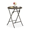 relaxdays Gartentisch Runder Gartentisch in Rattan-Optik braun Bild 2