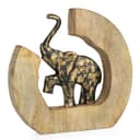 Moritz Dekofigur Elefant Aluminium Mangoholzrahmen Schwarz-Gold Bild 2