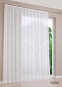 DecoHome24 Gardine Voile Creme Kräuselband Transparent Bild 2