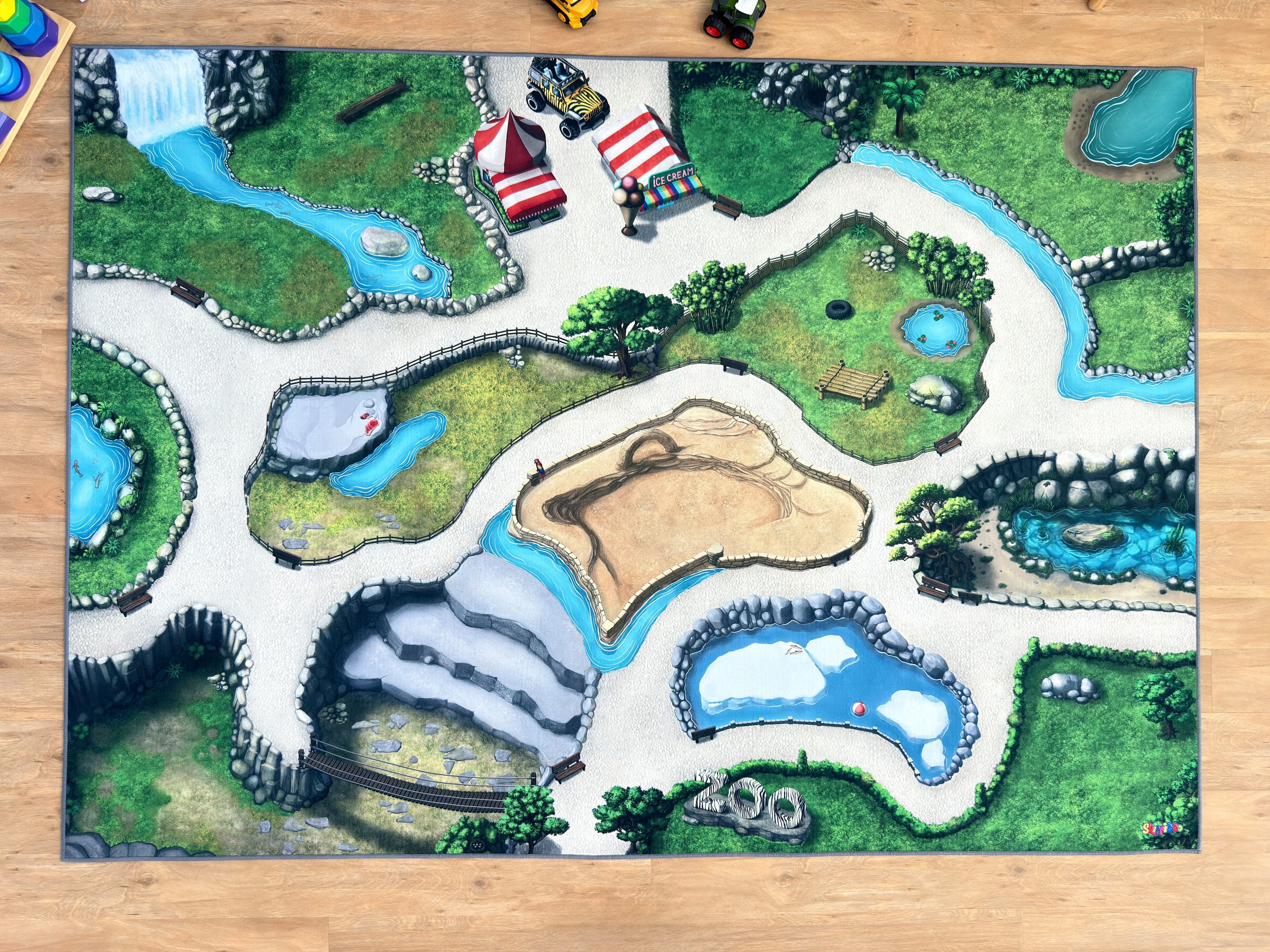 SkippiDoo Spielteppich Zoo 3D-Optik Bunt Kinderzimmer - Bild 2