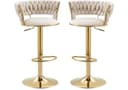 LVHOM Barhocker Set 2 St. Gold Samt Höhenverstellbar 360° Drehbar Bild 2
