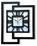 ORNAMENTI Wanduhr Schwarz Geometrisch Holz Modern Bild 2