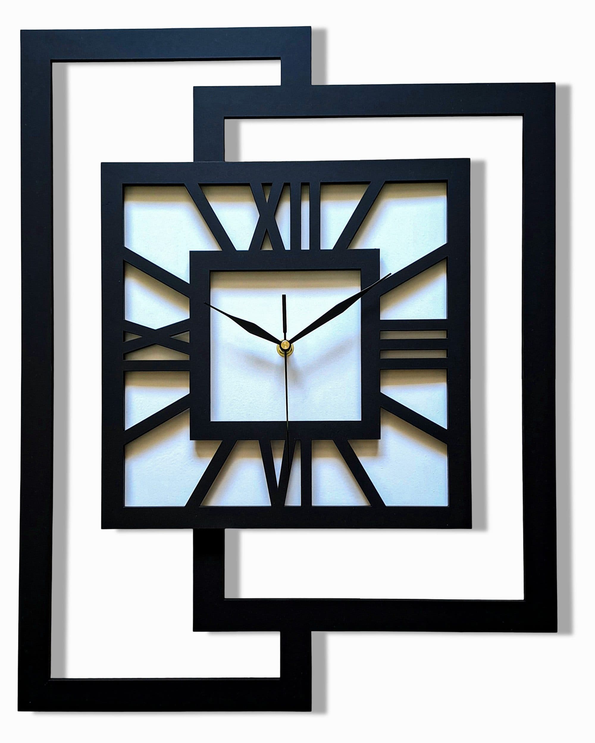 ORNAMENTI Wanduhr Schwarz Geometrisch Holz Modern - Bild 2