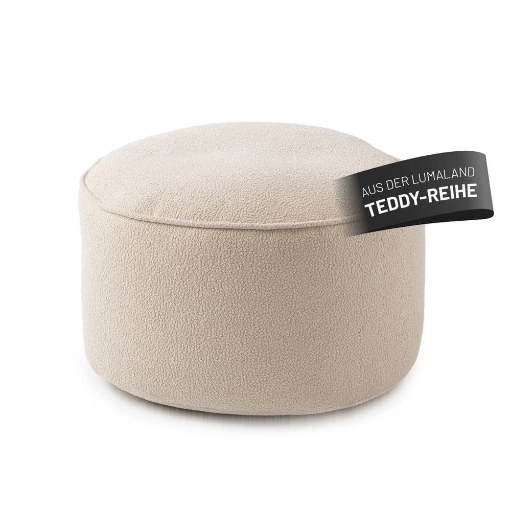 Lumaland Pouf Sitzsack Teddy 50L Beige - Weicher Waschbarer Sitzhocker - Bild 2