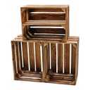 Teramico Holzkiste Set 3x Geflammt Aufbewahrungsbox Bild 2