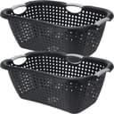 Koopman Wäschekorb 2-er Set Schwarz/Grau Kunststoff 26 L Bild 2
