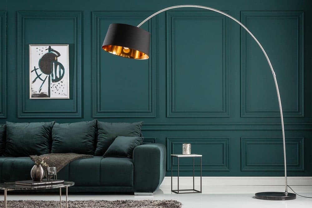 riess-ambiente Bogenlampe FORMA 215cm Schwarz/Gold Modern Design - Bild 2