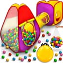 KIDUKU Spielzelt 3-teilig Bällebad mit Krabbeltunnel und 200 Bällen Bild 2