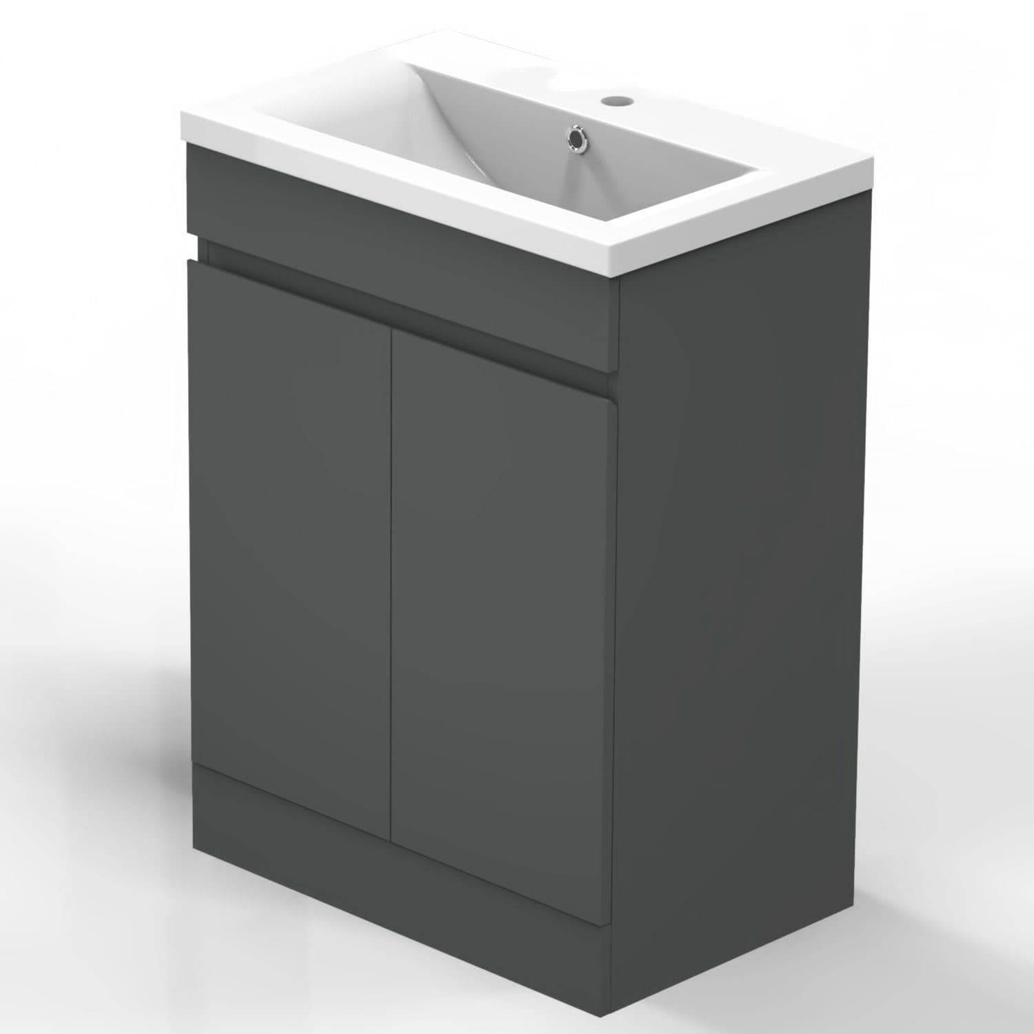 duschspa Waschtisch Badmöbel 50 cm Anthrazit Mineralguss - Bild 2