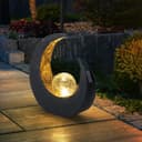GLOBO LIGHTING Gartenleuchte Solar Mondsichel LED Schwarz/Braun Bild 2
