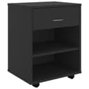 vidaXL Rollcontainer Schwarz Holzwerkstoff Bild 2