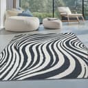 Teppich Orient-Design 3D-Optik Scandi-Look Kunstfaser Anthrazit Weiß 190x7x280 cm Bild 2
