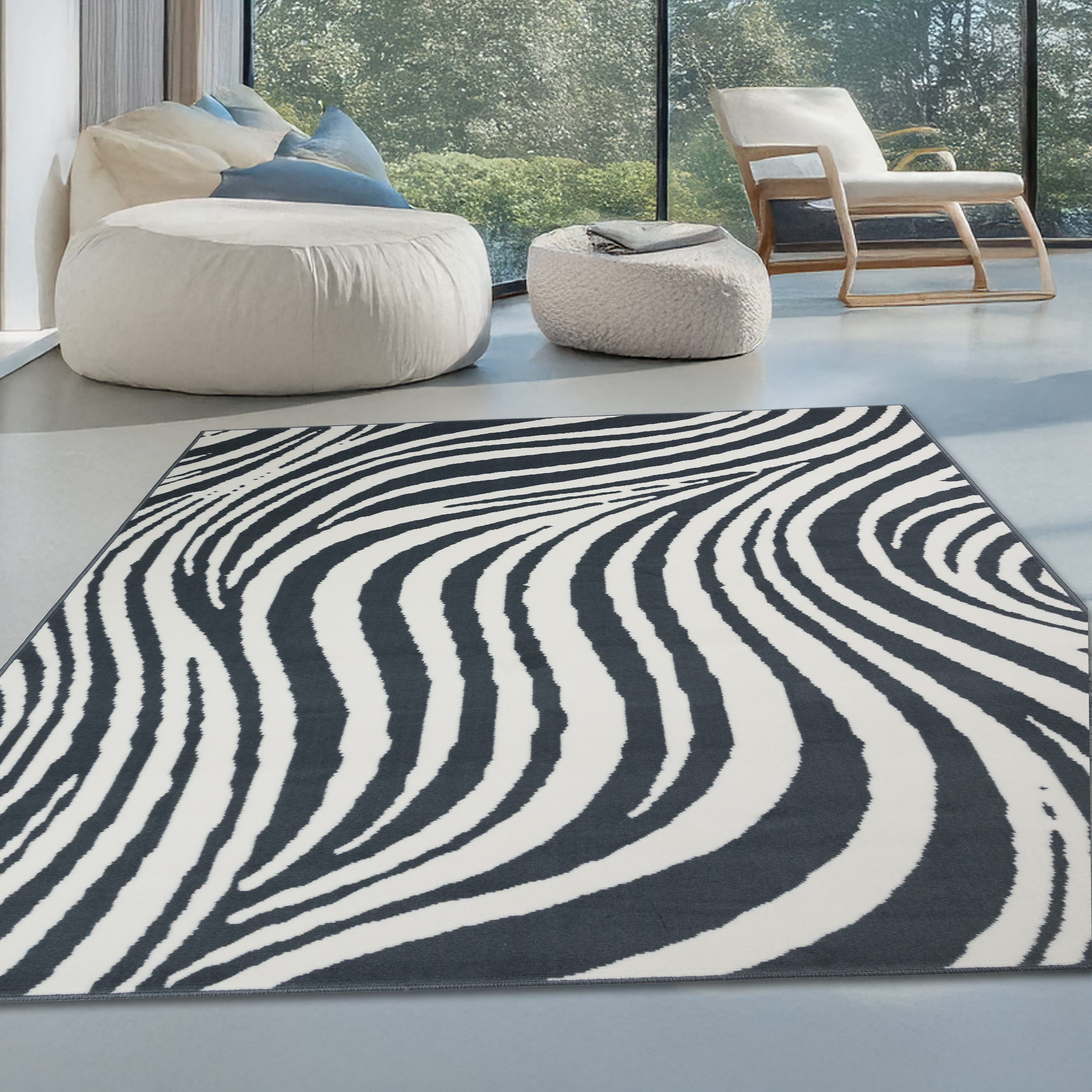 Teppich Orient-Design 3D-Optik Scandi-Look Kunstfaser Anthrazit Weiß 190x7x280 cm - Bild 2