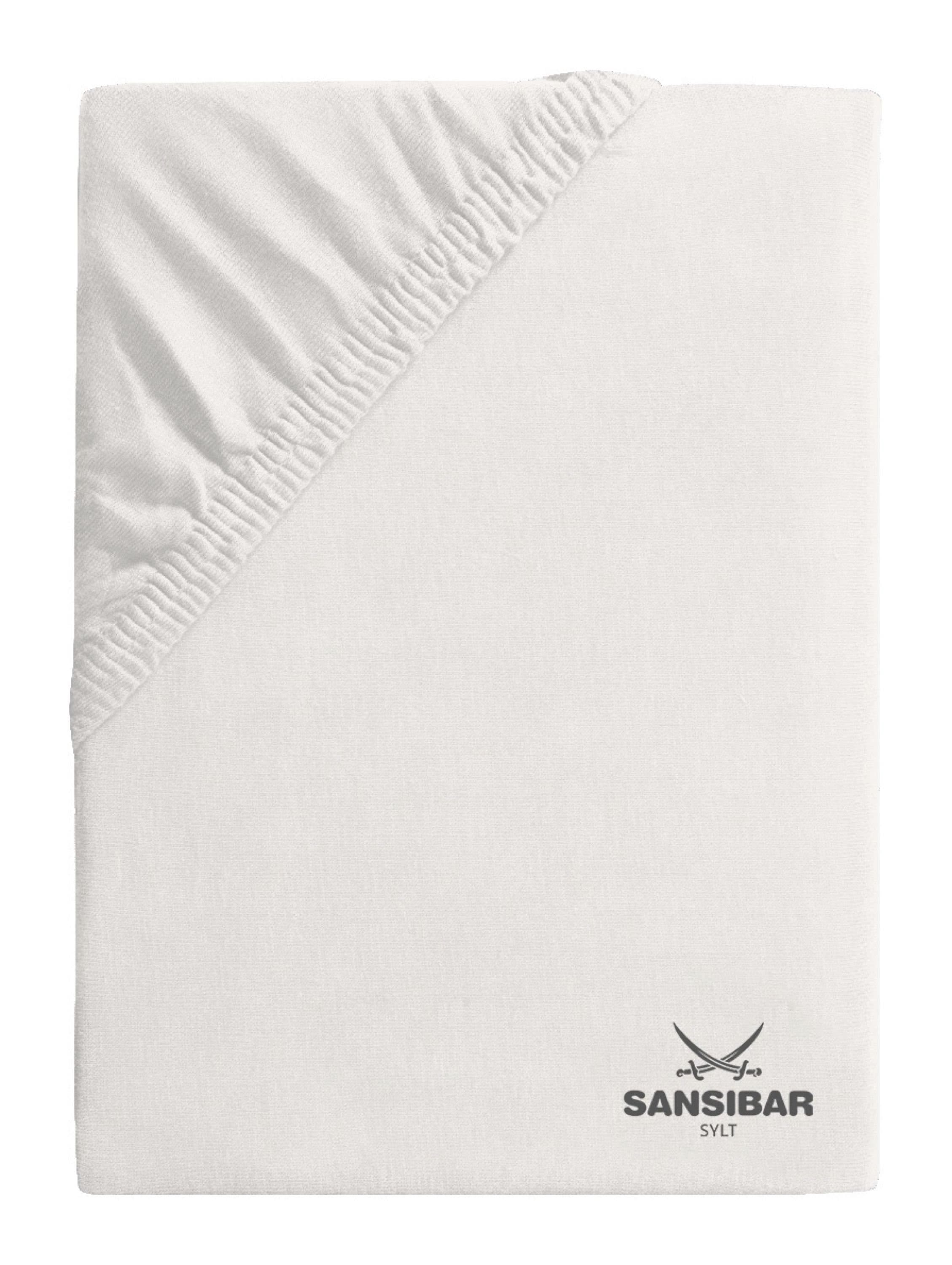 Sansibar Sylt Spannbettlaken Topperbezug Jersey Weiß