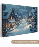 OneMillionCanvasses® Leinwandbild Weihnachtsdorf Winter 30x20 cm Bild 2
