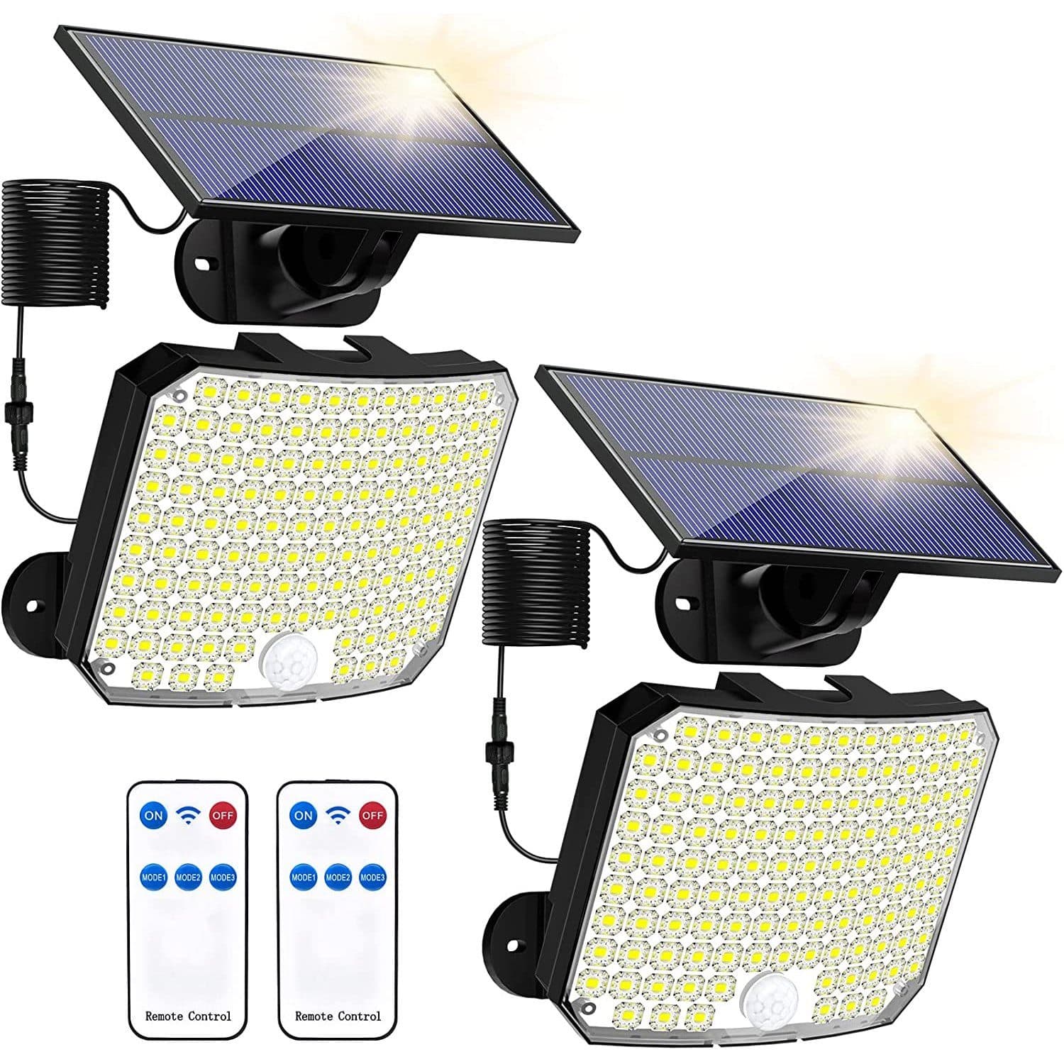Sunicol LED Solarleuchte Außen 118 LEDs Bewegungsmelder IP65 - Bild 2