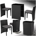 tectake Sitzgruppe Aluminium Rattan 3-tlg. Schwarz mit Kissen Bild 2
