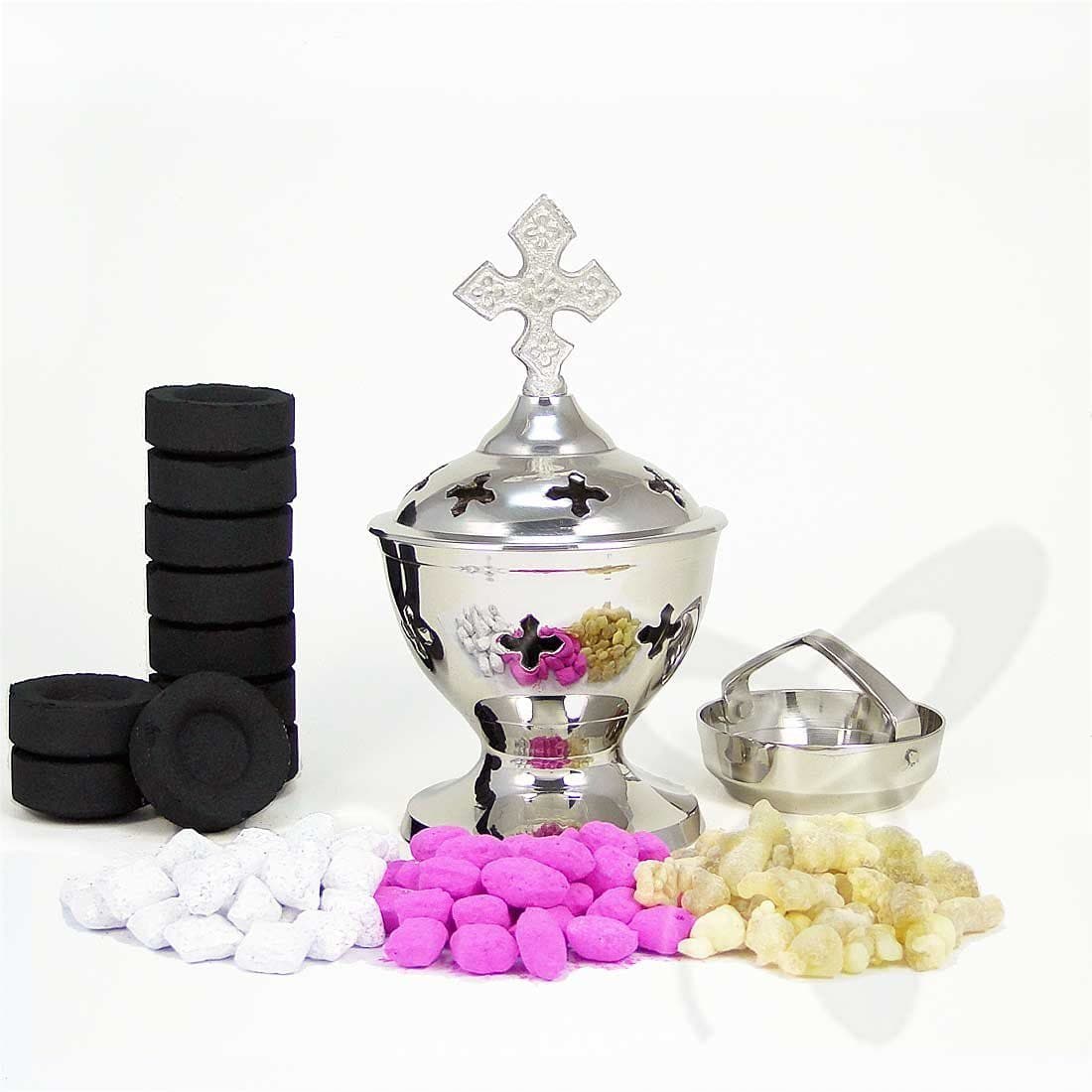 NKlaus Räucherschale 2927 Stand-Weihrauch-Gefäß Messing Handarbeit