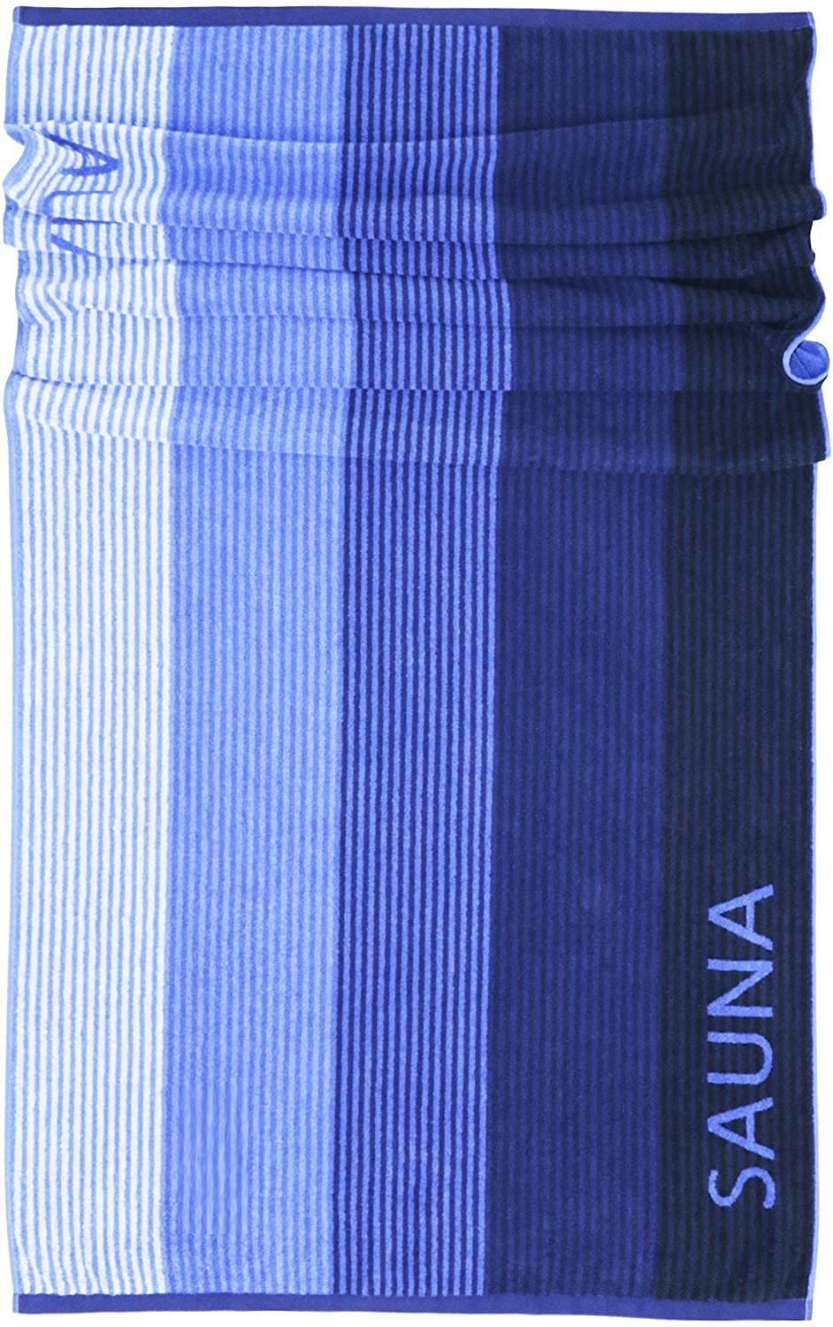 Lashuma Saunatuch Helsinki XXL Blau-Schwarz Frottee - Bild 2