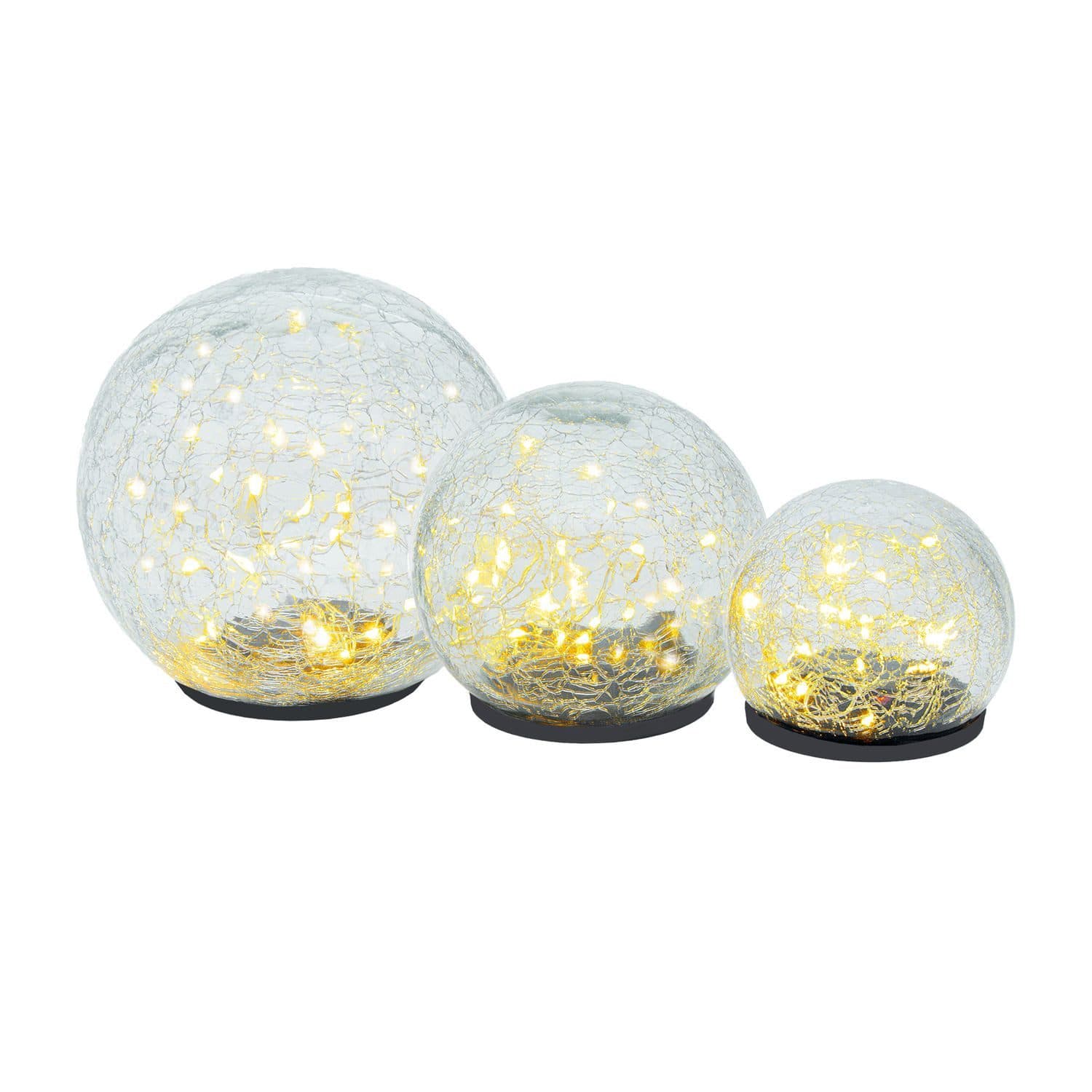 Intirilife LED Dekolicht 3er Set Glaskugel warmweiß - Bild 2