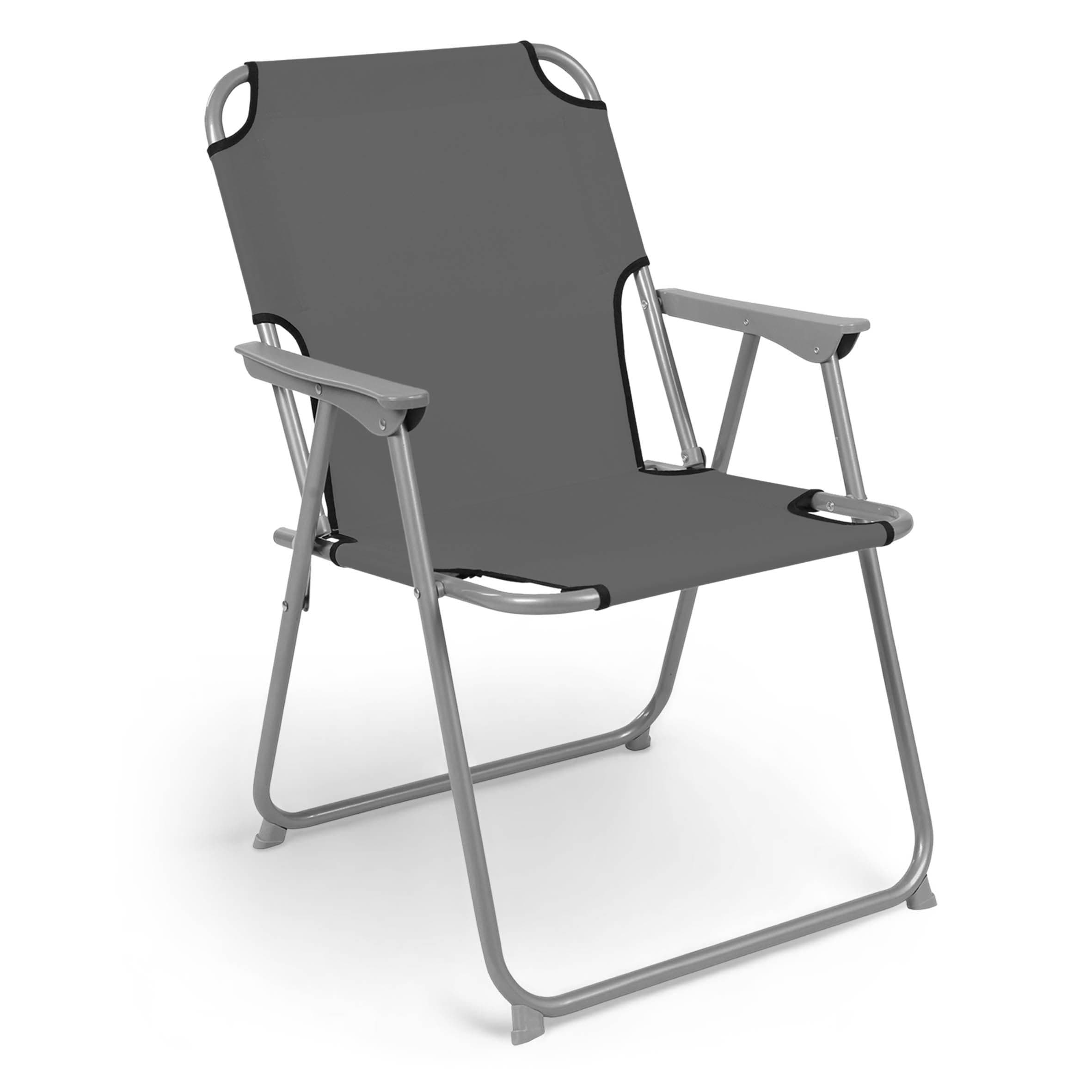 Spetebo Campingstuhl Oxford Grau Metall Klappstuhl - Bild 2