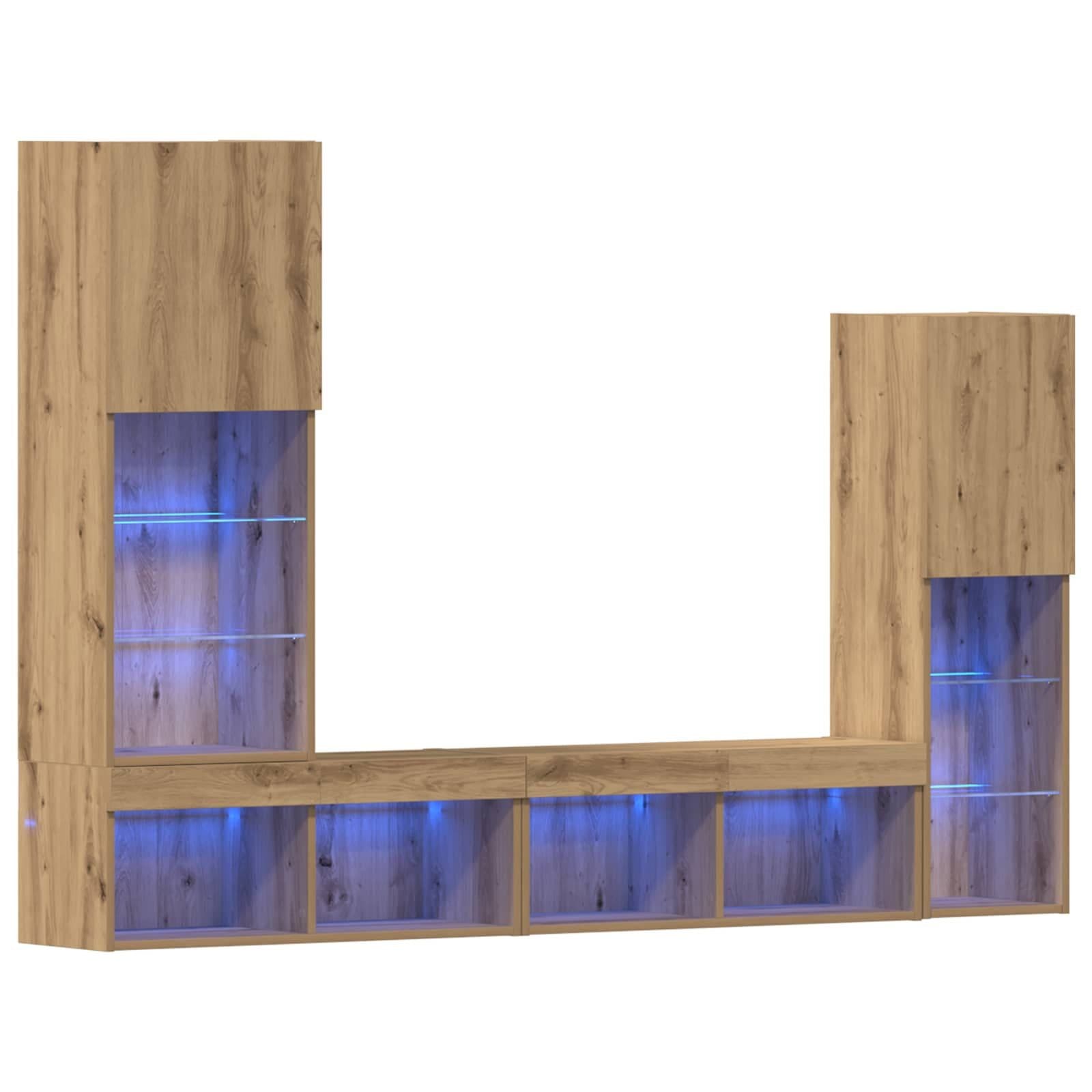 vidaXL TV-Schrank 4-tlg. Artisan-Eiche Holzwerkstoff - Bild 2