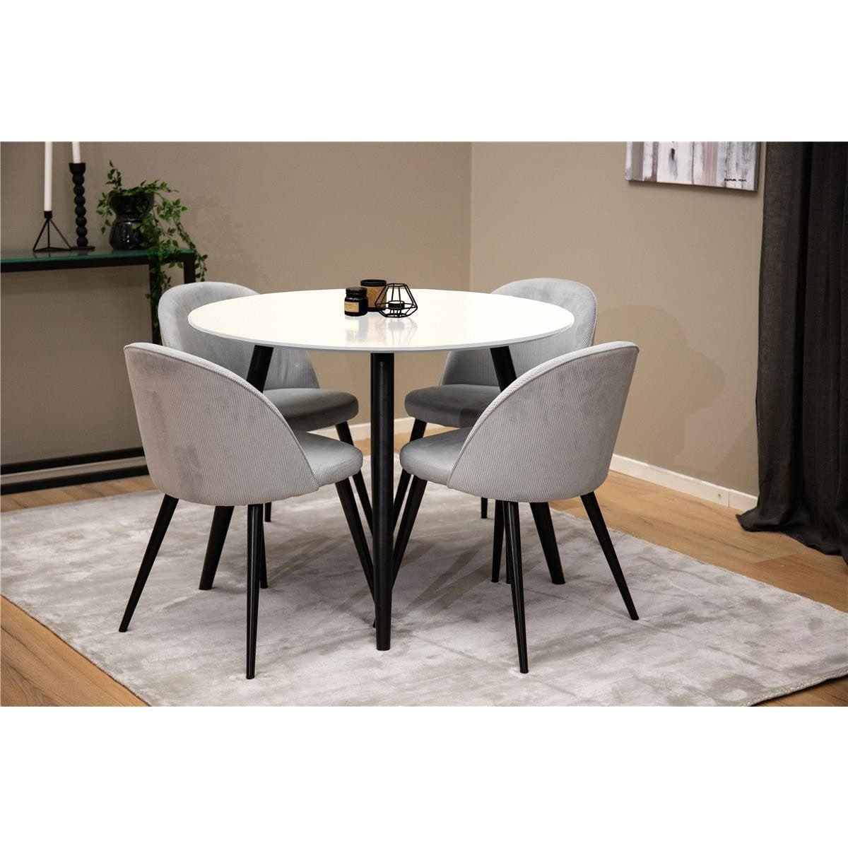 BOURGH Esstisch PLAZA Rund Weiß Schwarz Modern - Bild 2