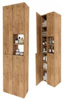 TREND WERK Hochschrank Badschrank schmal stehend Holzoptik Bild 2