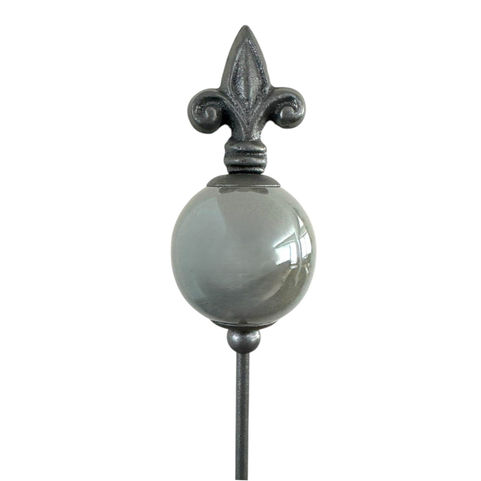 naninoa Gartenstecker Metall Grau Französische Lilie 80cm - Bild 2