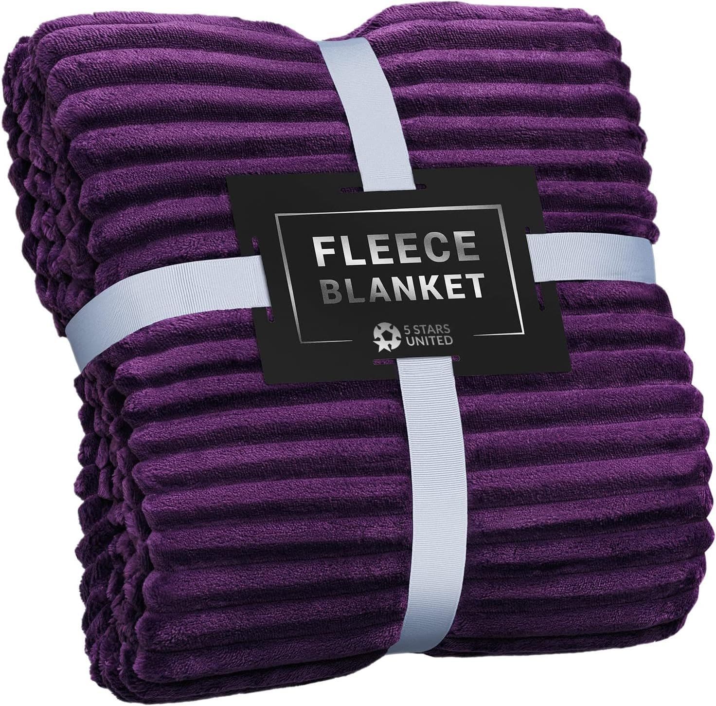 Wohndecke Mikrofaser 150x200 cm Violett Anti-Pilling Five Stars United - Bild 2