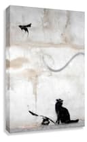 Leinwando Banksy Katze Fledermaus Streetart Leinwandbild Kunstdruck Bild 2