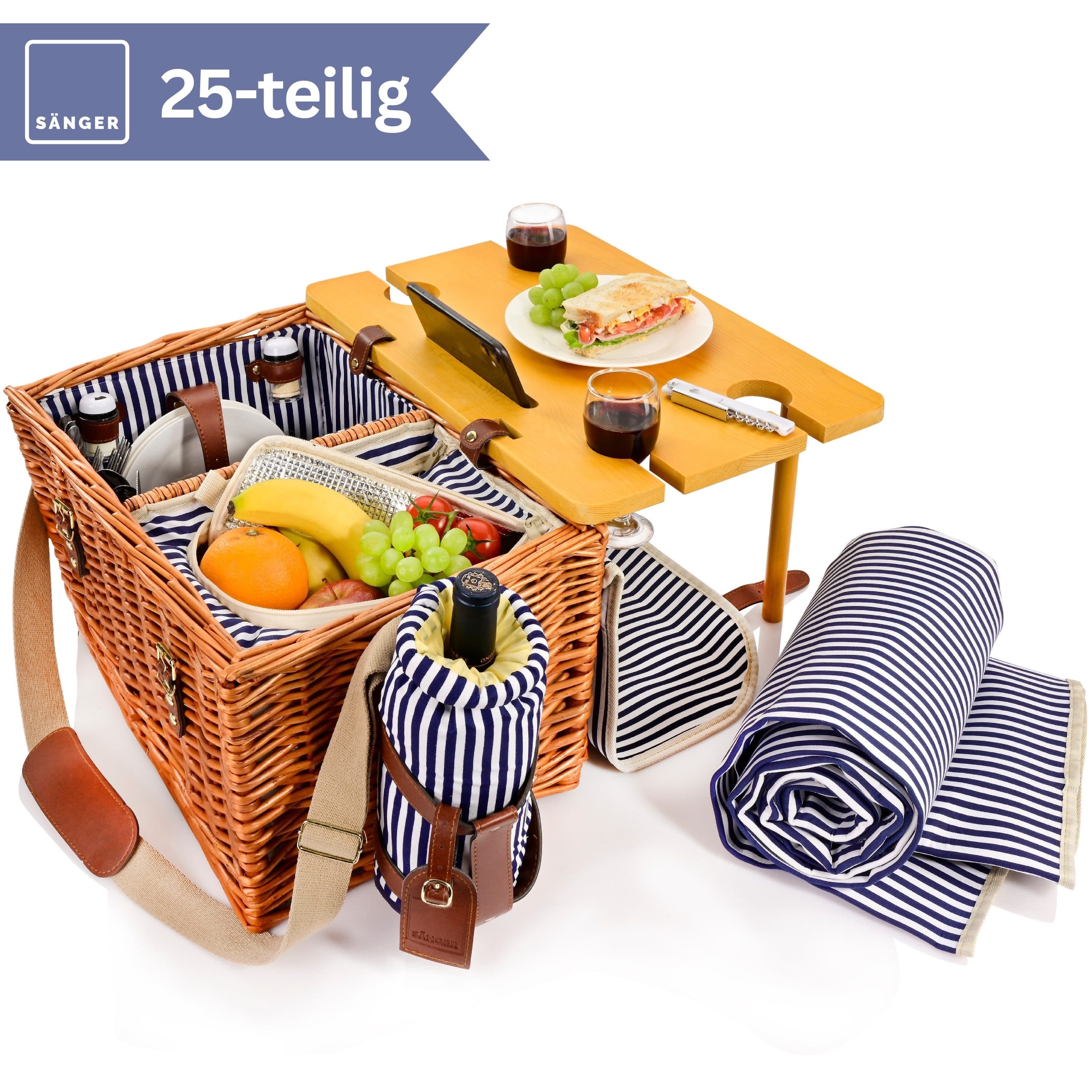 SÄNGER Picknickkorb Borkum Set 25-tlg. Weide Braun - Bild 2